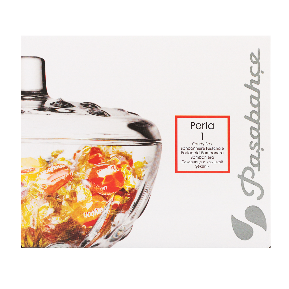 PASABAHCE Перла Сахарница с крышкой 140мм 500мл, стекло, арт.№ 877-780