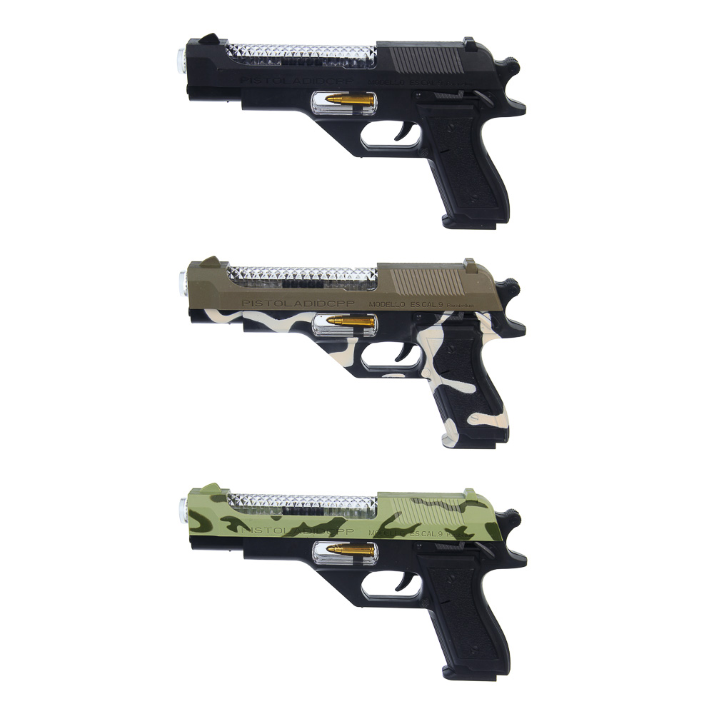 ИГРОЛЕНД Пистолет "Защитник", свет, звук, 3хАА, PP, 24,5x3,5х14,5 см, 3 дизайна, арт.№ 261-790