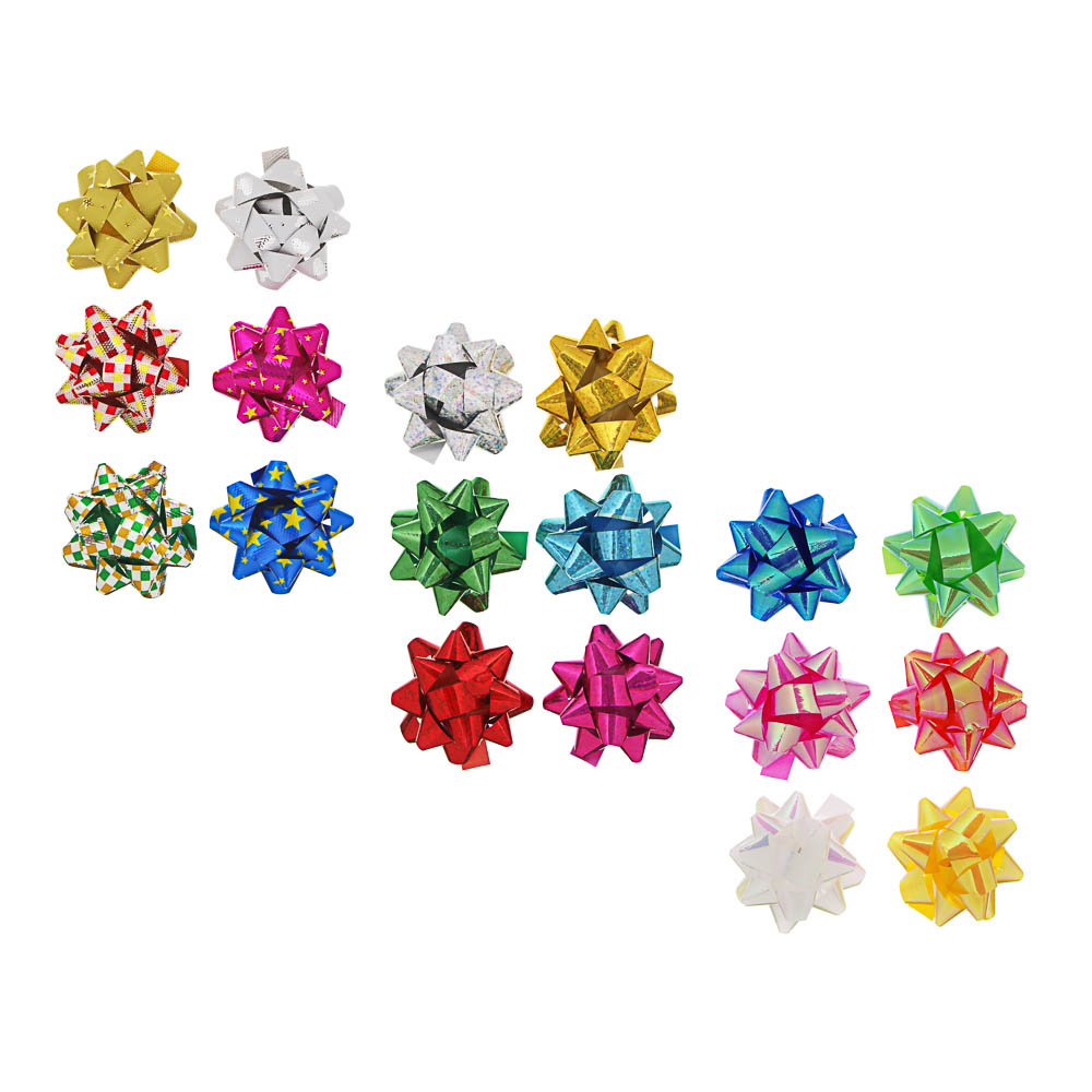 LADECOR Набор подарочных бантов, 6шт, 5,5см, 3 вида, арт.№ 505-092