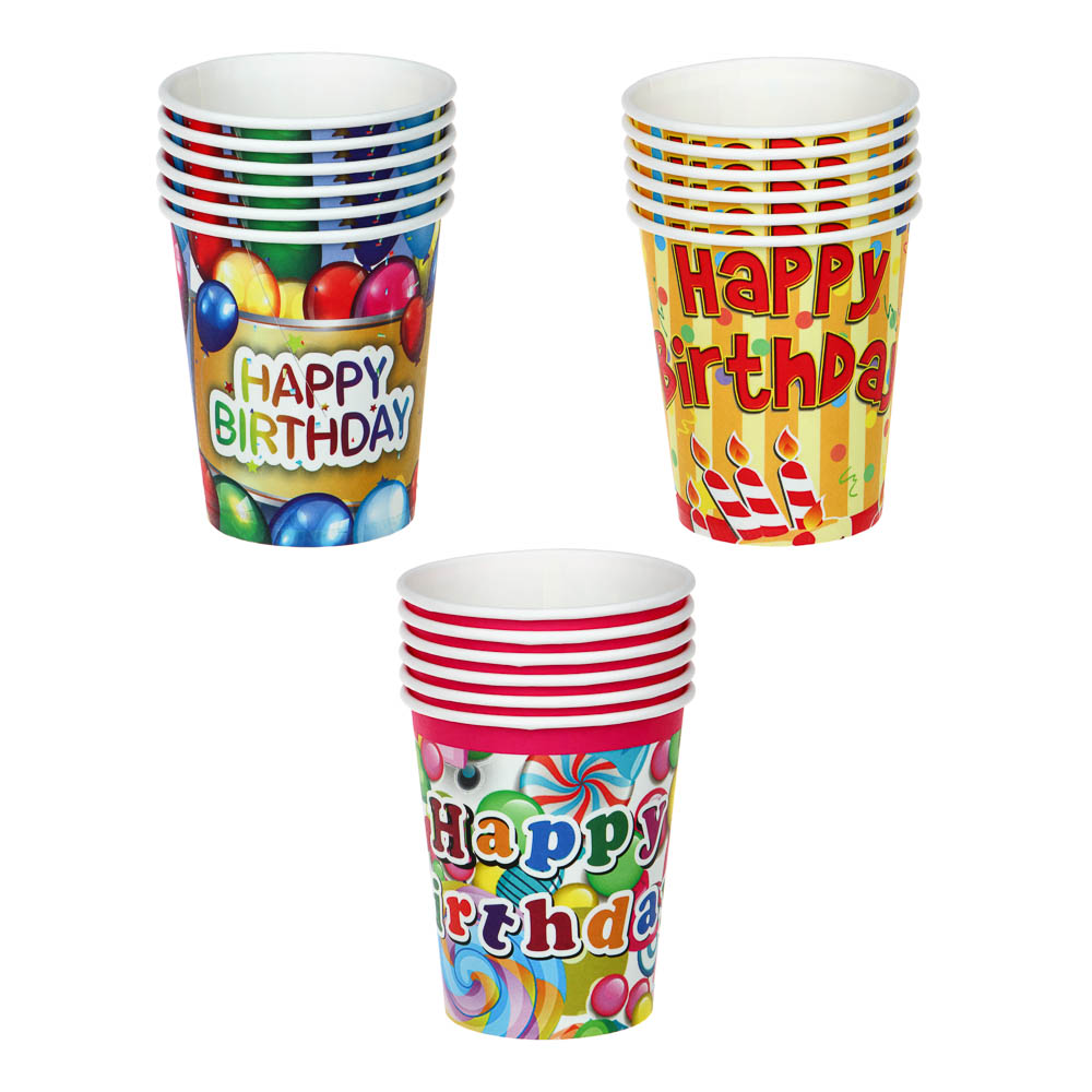 Набор бумажных стаканов тм Fntastic, 6 шт, 200 мл, 3 вида, арт.№ 530-223