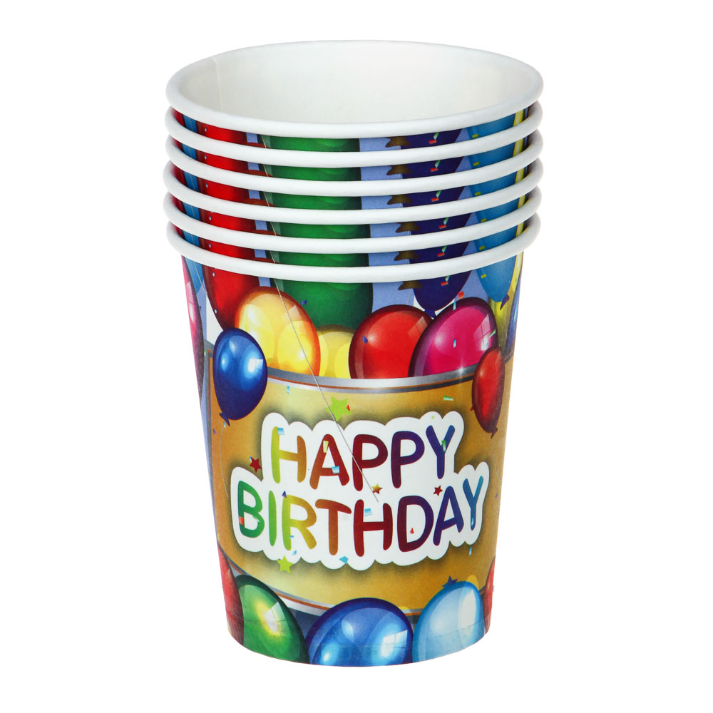 Набор бумажных стаканов тм Fntastic, 6 шт, 200 мл, 3 вида, арт.№ 530-223