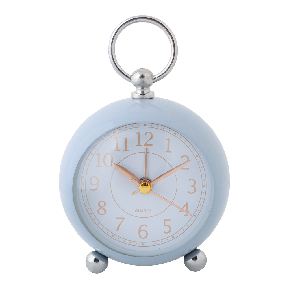 LADECOR CHRONO Будильник c подсветкой, 1xАА, 8x8x6,5 см, металл, голубой, арт.№ 529-027