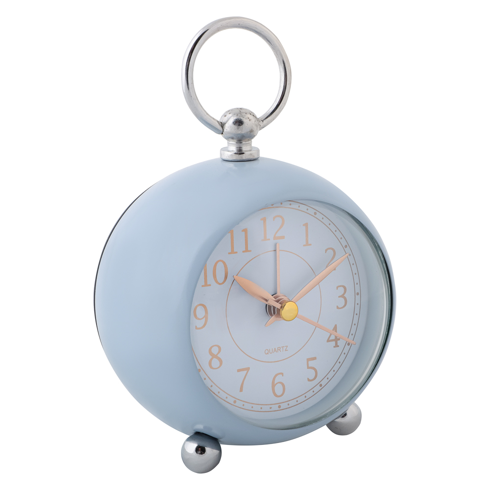 LADECOR CHRONO Будильник c подсветкой, 1xАА, 8x8x6,5 см, металл, голубой, арт.№ 529-027