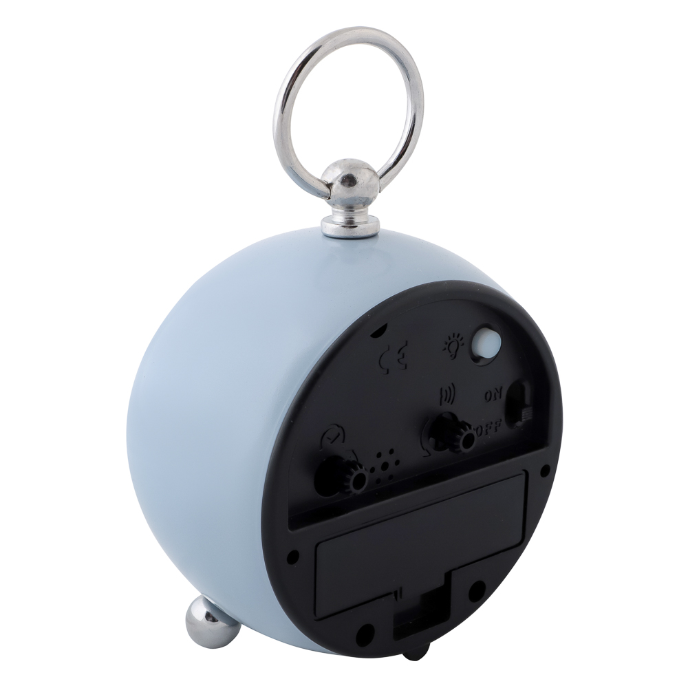 LADECOR CHRONO Будильник c подсветкой, 1xАА, 8x8x6,5 см, металл, голубой, арт.№ 529-027