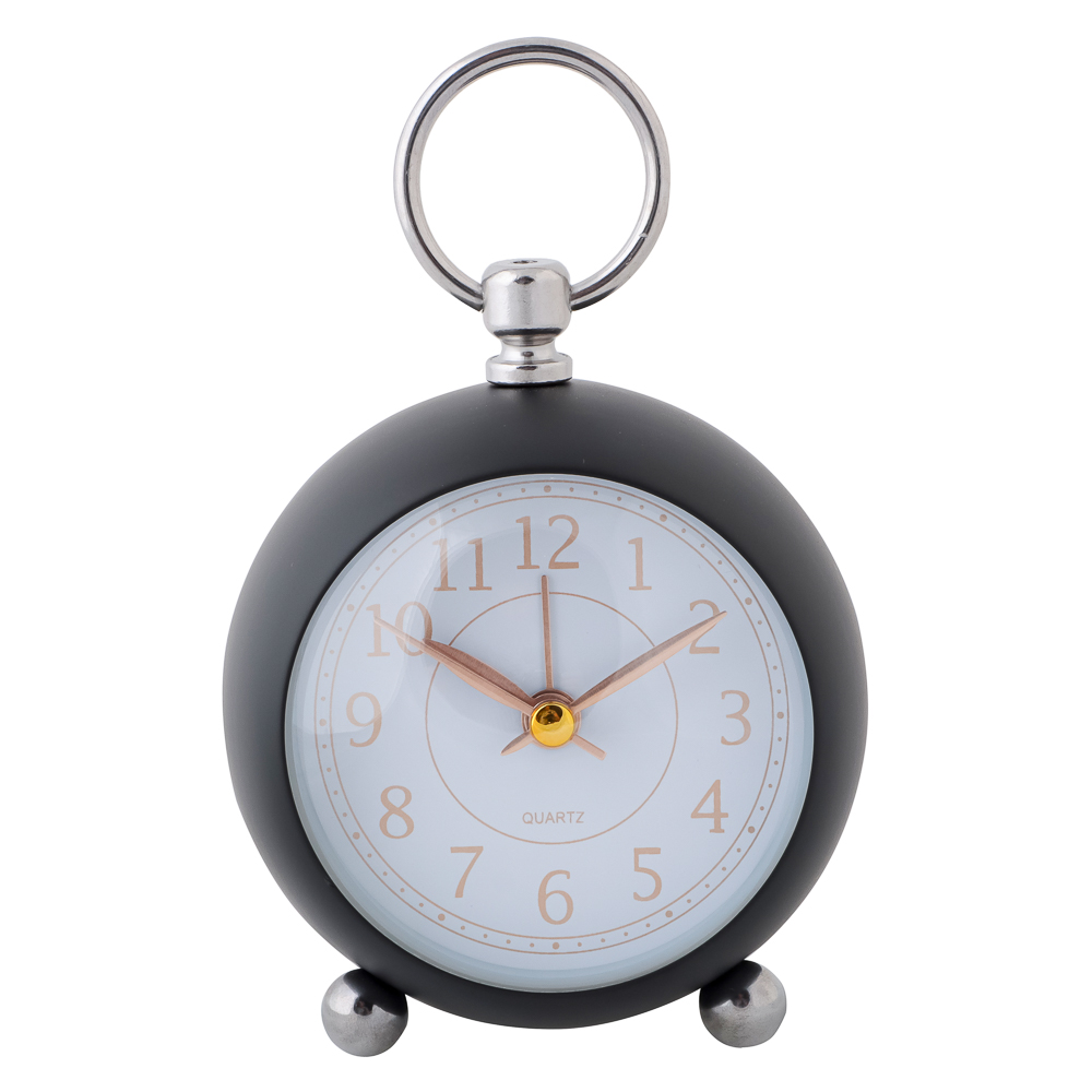 LADECOR CHRONO Будильник c подсветкой, 1xАА, 8x8x6,5 см, металл, черный, арт.№ 529-028