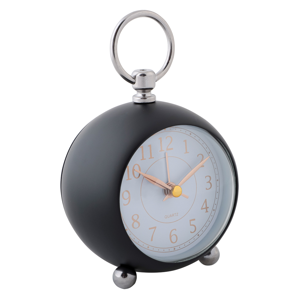 LADECOR CHRONO Будильник c подсветкой, 1xАА, 8x8x6,5 см, металл, черный, арт.№ 529-028