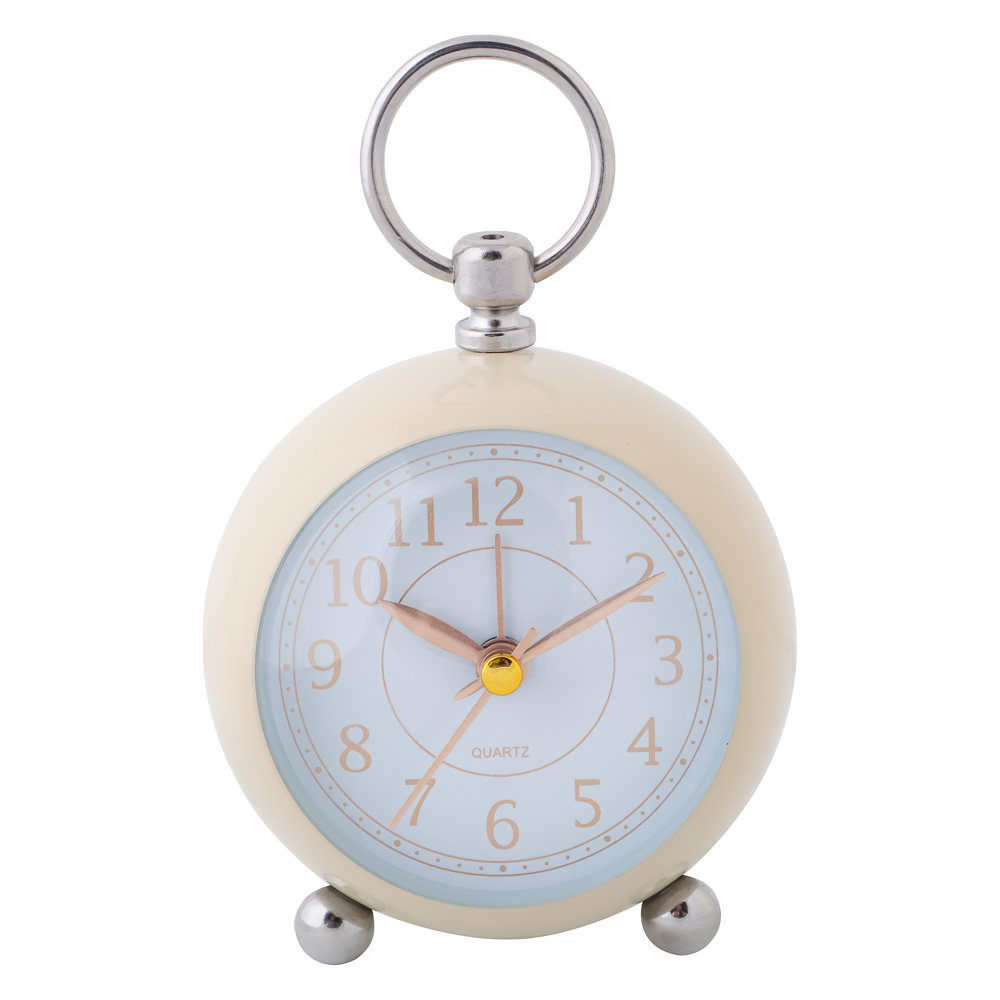 LADECOR CHRONO Будильник c подсветкой, 1xАА, 8x8x6,5 см, металл, белый, арт.№ 529-030