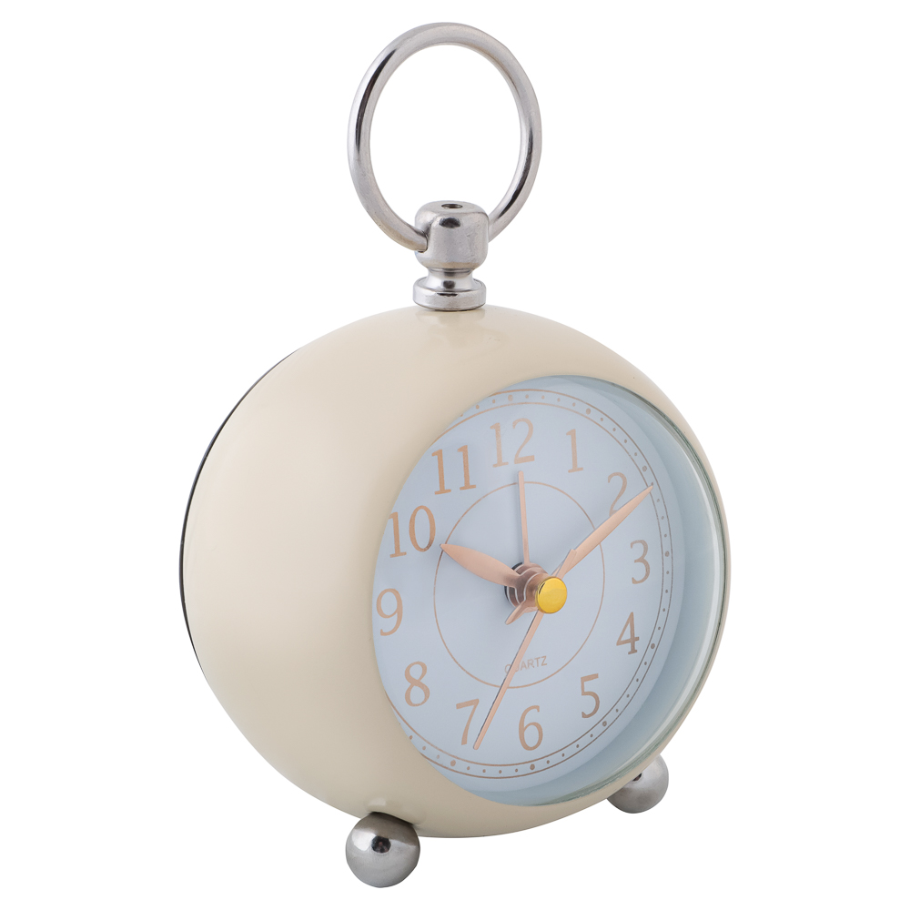LADECOR CHRONO Будильник c подсветкой, 1xАА, 8x8x6,5 см, металл, белый, арт.№ 529-030