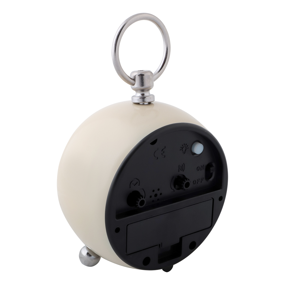 LADECOR CHRONO Будильник c подсветкой, 1xАА, 8x8x6,5 см, металл, белый, арт.№ 529-030