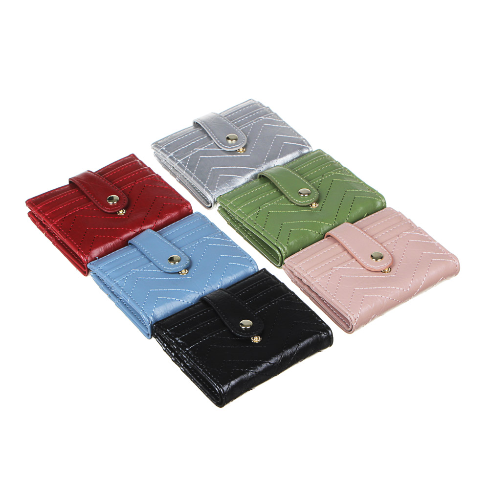 ЮL Кошелек женский с отд. для карт, ПУ, 10,5х9см, 6 цв., КК21-03, арт.№ 303-906