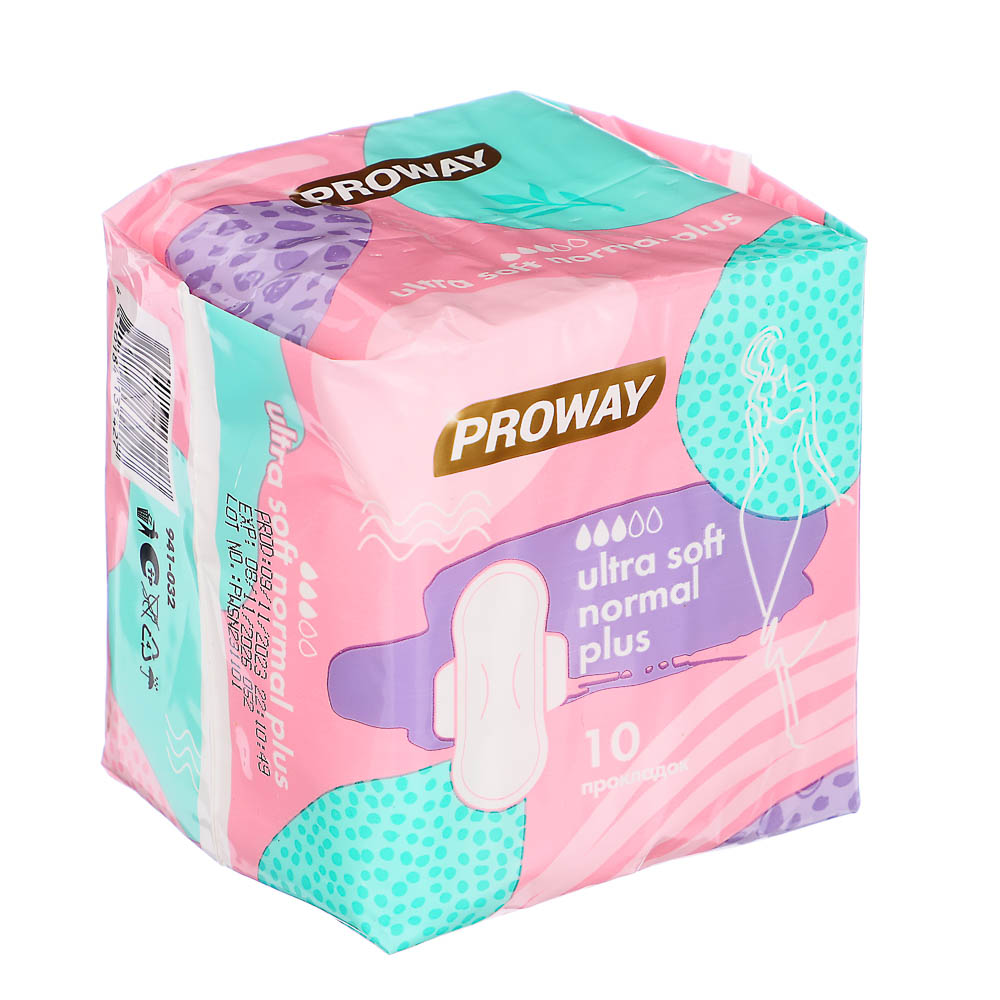 PROWAY Прокладки гигиенические Ультрамягкие NORMAL PLUS, 10шт, арт.№ 941-032