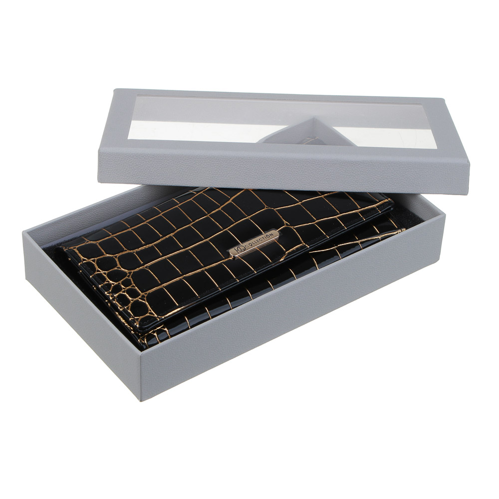 ЮL Кенсия Кошелек женский для купюр, карт и монет с фермуаром, полиуретан, 18,5х10х3,5 см, 2 цвета, КЖ24-16, арт.№ 303-031