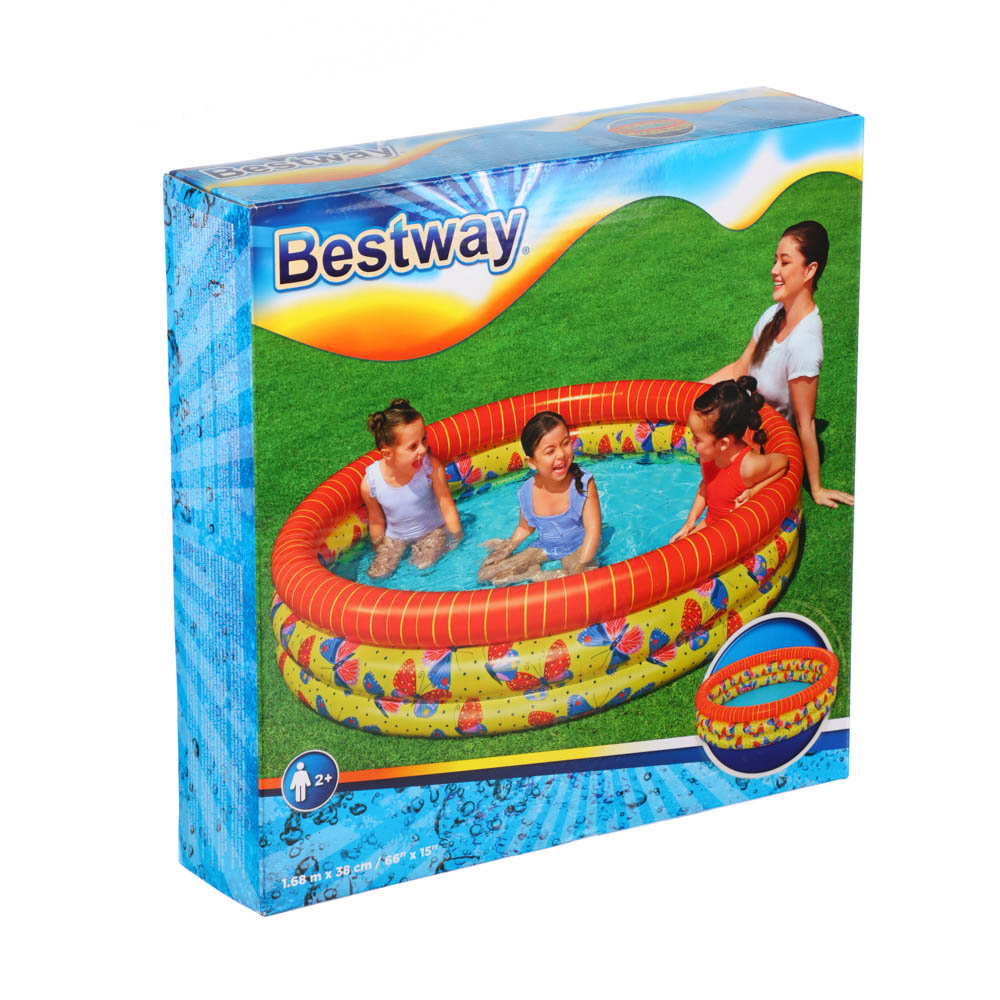 BESTWAY Бассейн надувной БАБОЧКА, 168x38 см, 51202, арт.№ 013-058