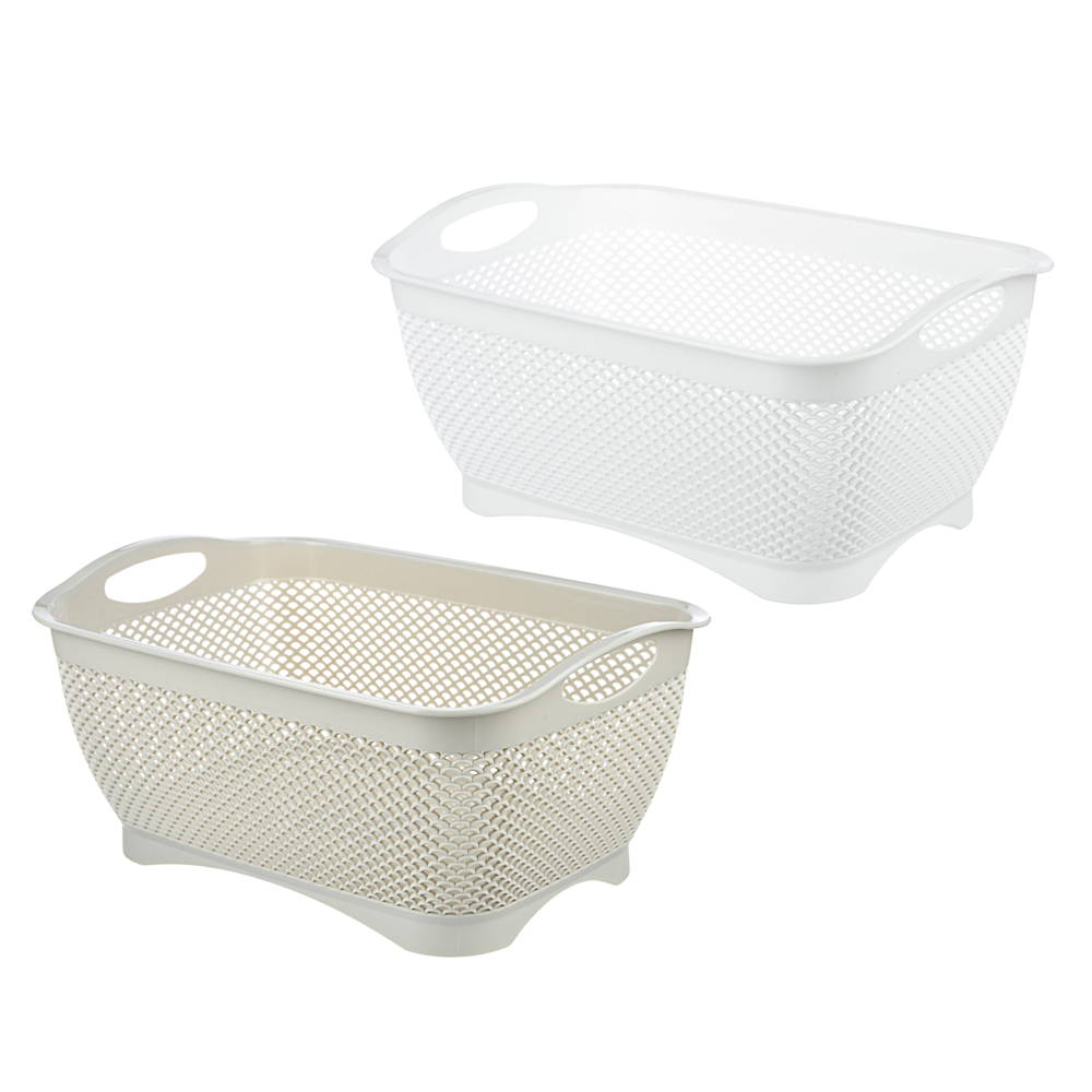 VETTA Корзинка универсальная с ручками "Стиль", 34х24,5х16,5см, пластик, 2 цвета, арт.№ 406-151