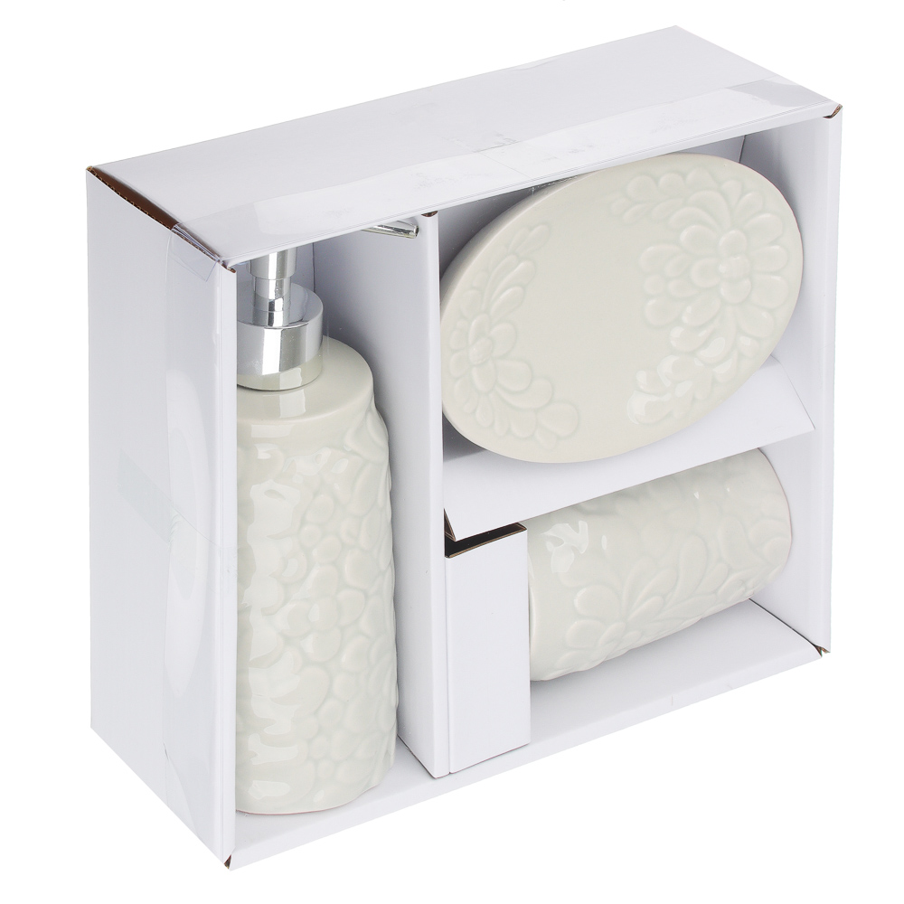 BY Набор для ванной 3 пр. "В гостях у сказки", керамика, 2 цвета, арт.№ 463-110