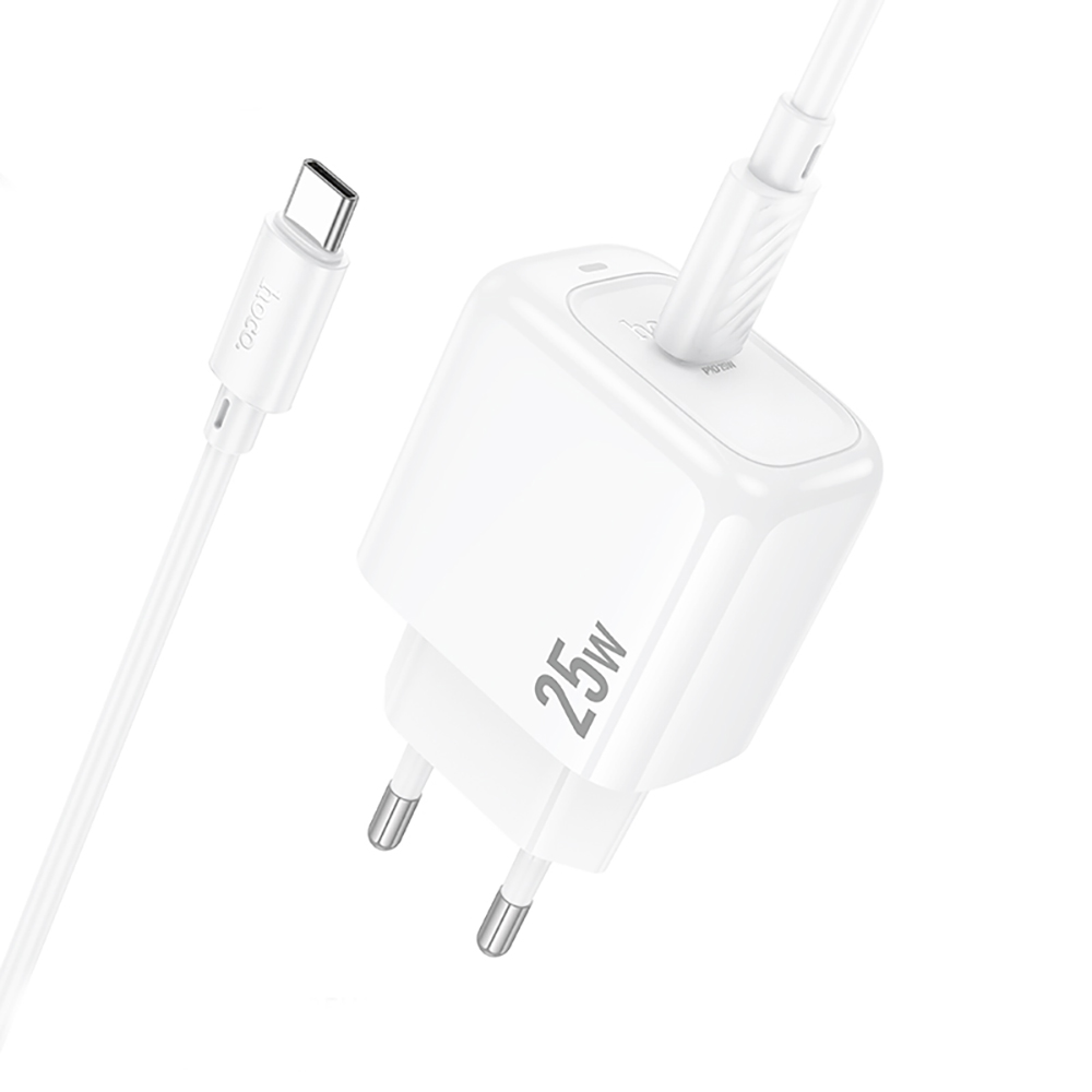 Комплект СЗУ hoco. модель CS53A, USB-C, PD25Вт, каб. C-C, белый, арт.№ 916-337