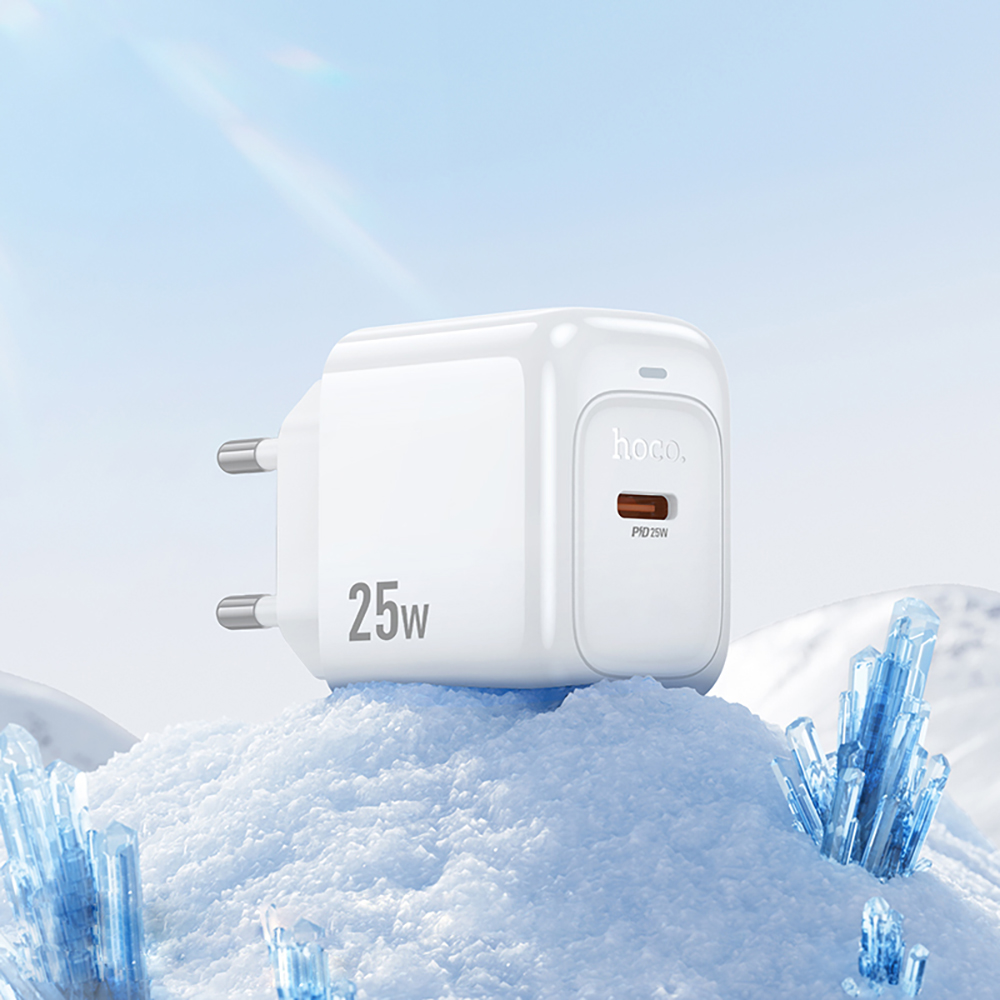 Комплект СЗУ hoco. модель CS53A, USB-C, PD25Вт, каб. C-C, белый, арт.№ 916-337
