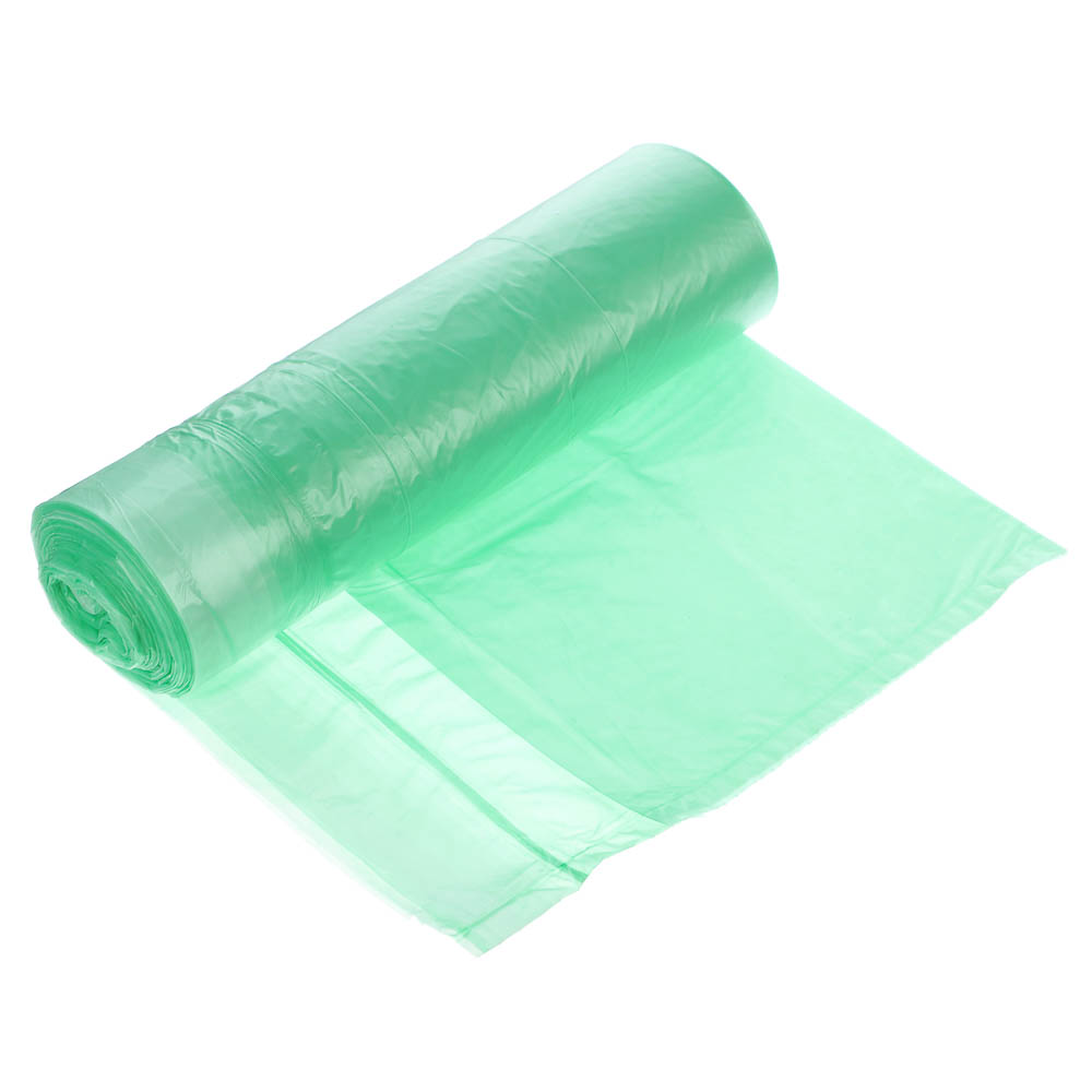 VETTA Мешки для мусора с завязками 35 л., 15 шт., стандарт, зелёные, рулон, арт.№ 449-046