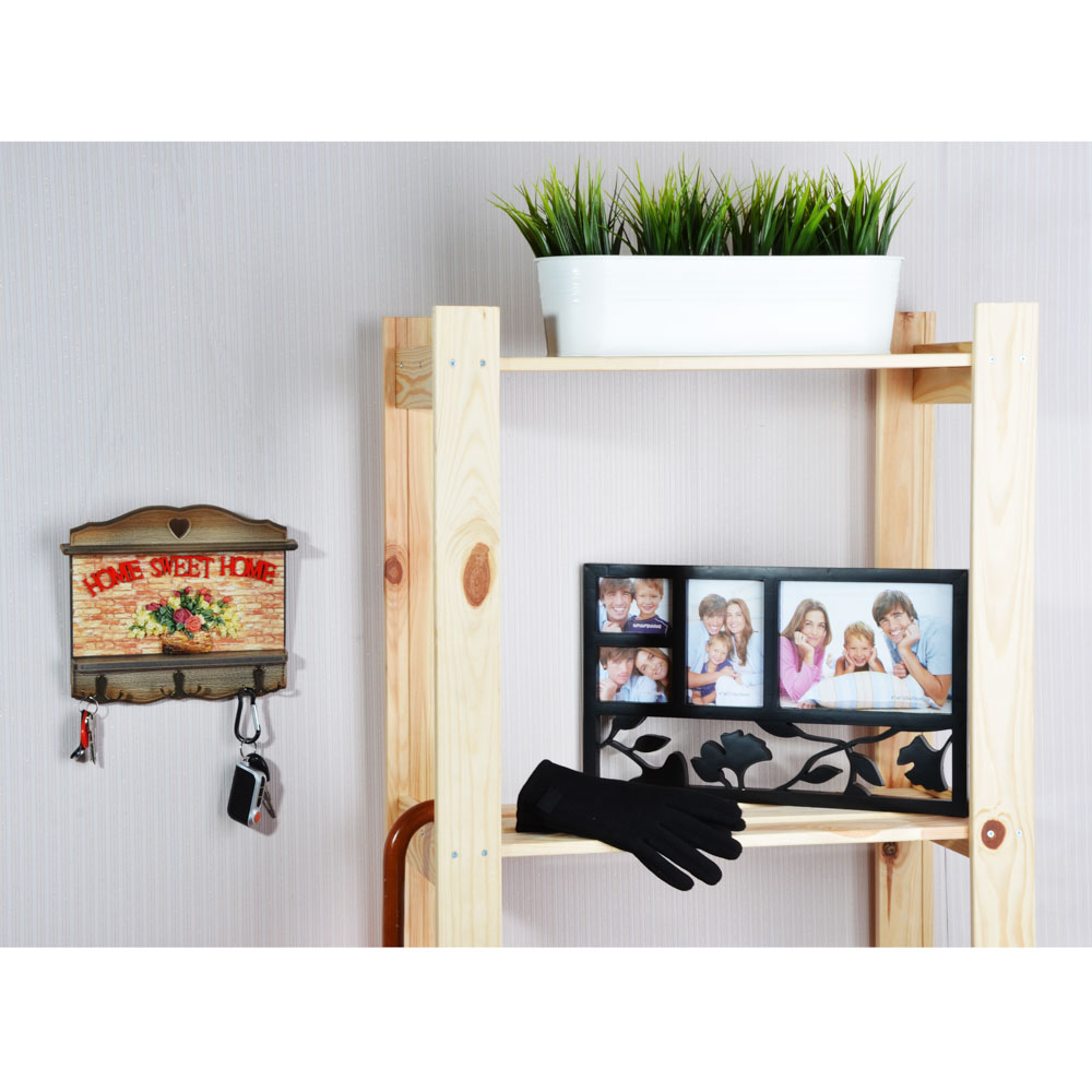 LADECOR Ключница открытого типа, 6 крючков, 22х25,5х4,5см, МДФ, 2 дизайна, арт.№ 510-166