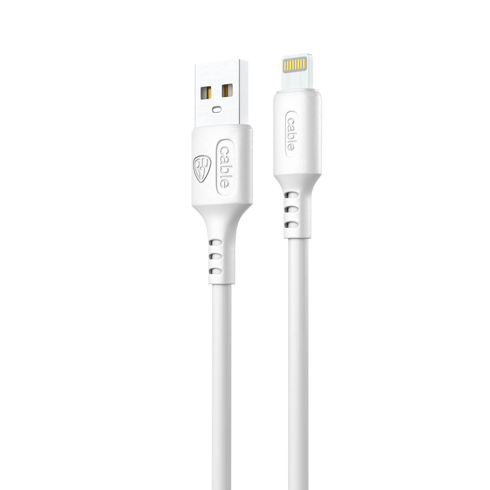 Кабель для зарядки USB(A)-iP BY Fusion, 12Вт, 1 м, 2.4A, TPE, белый, арт.№ 931-617