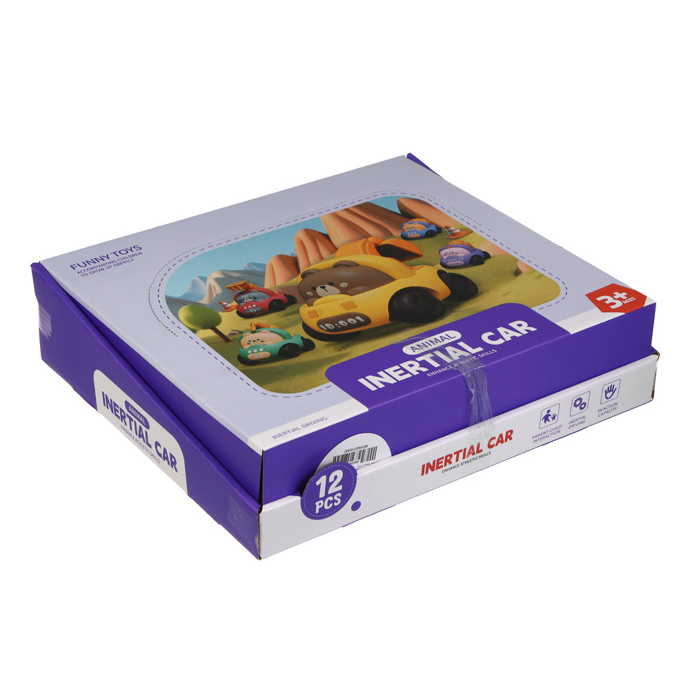 Игрушка для малышей в виде животных, инерция, PP, 6х7х7,9см, 4 дизайна, арт.№ 260-057