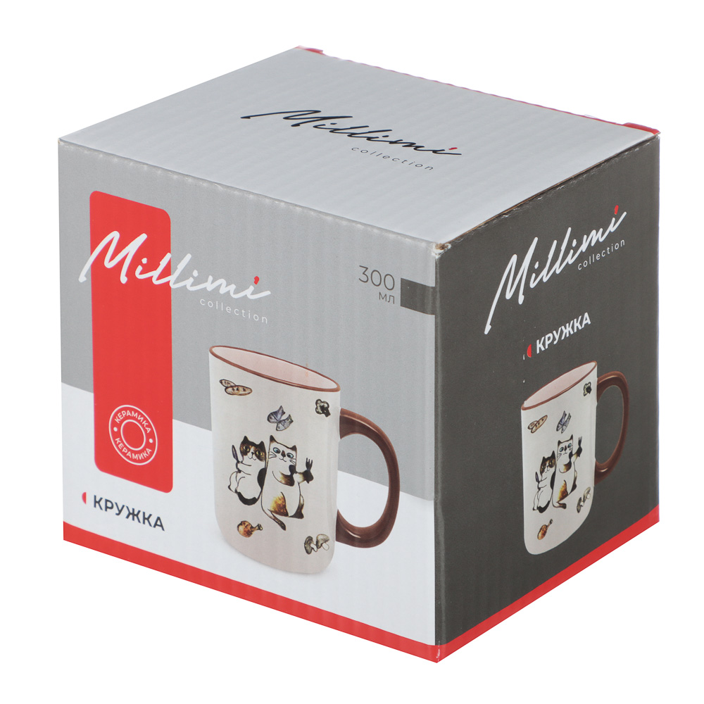 Кружка 300мл, тм MILLIMI Котовасия, керамика, арт.№ 824-299