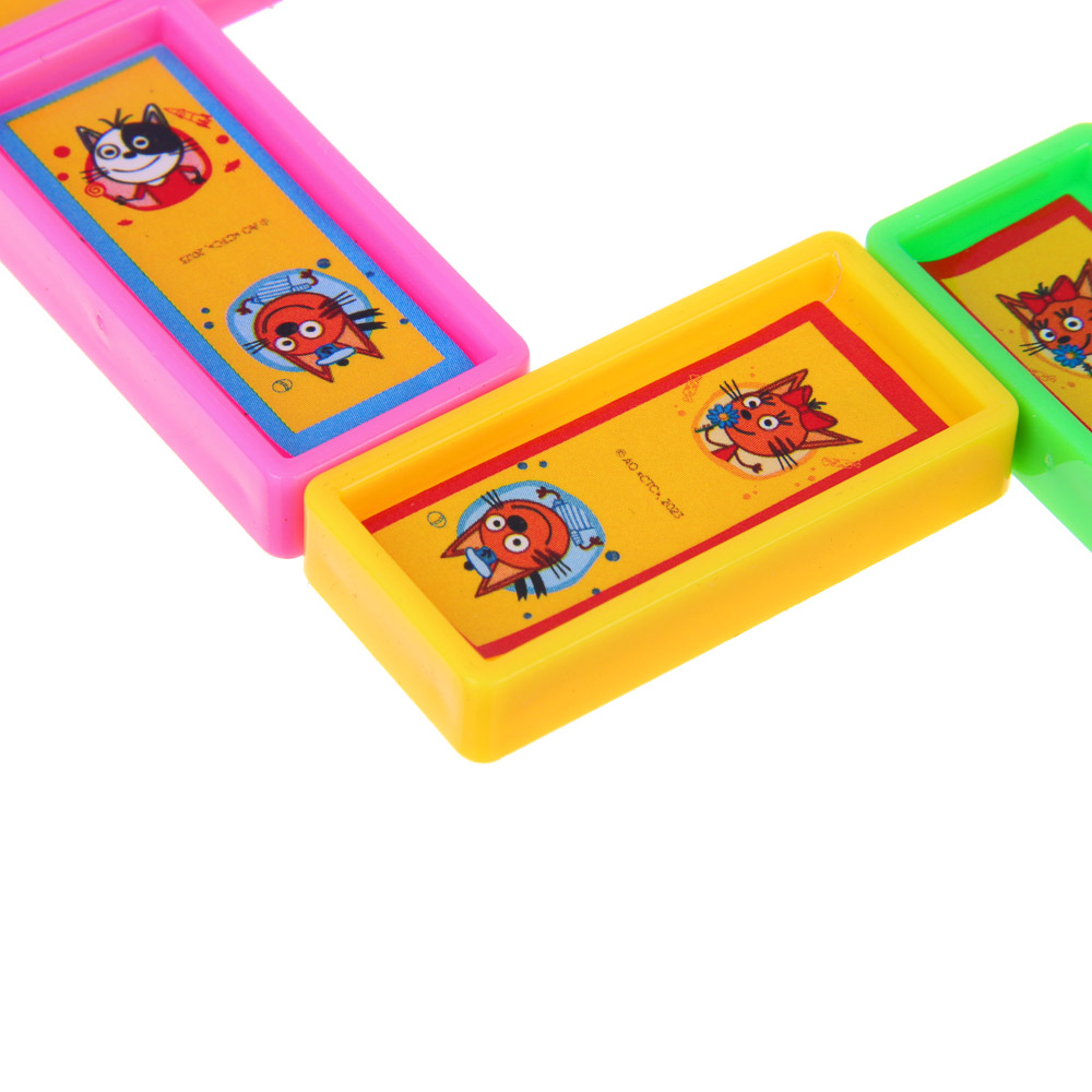 ИГРОЛЕНД Домино "ТРИ КОТА", 21 пр., пластик, 16х3х5см, арт.№ 896-068