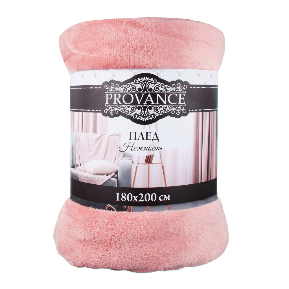 PROVANCE Плед, микрофибра, 180х200см, 230гр/м, "Нежность", персиковый MP, арт.№ 486-109
