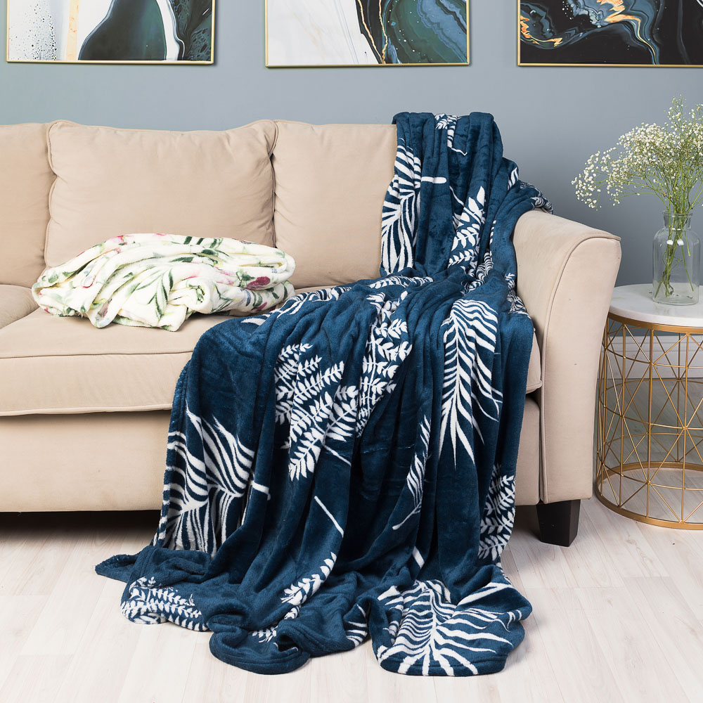 PROVANCE Плед, микрофибра, 200х220см, 230гр/м, "Гармония", синий MP, арт.№ 486-113