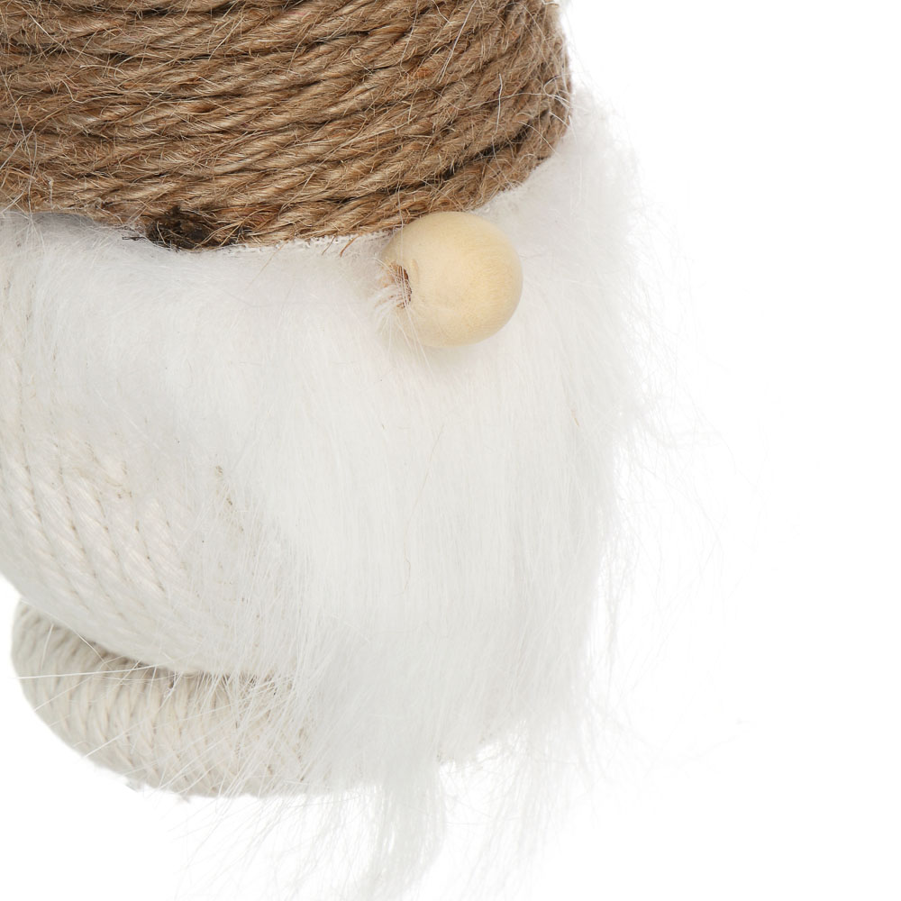 Фигурка новогодняя декоративная "Гном", 8,5x8,5x30,5см, веревка, арт.№ 509-928