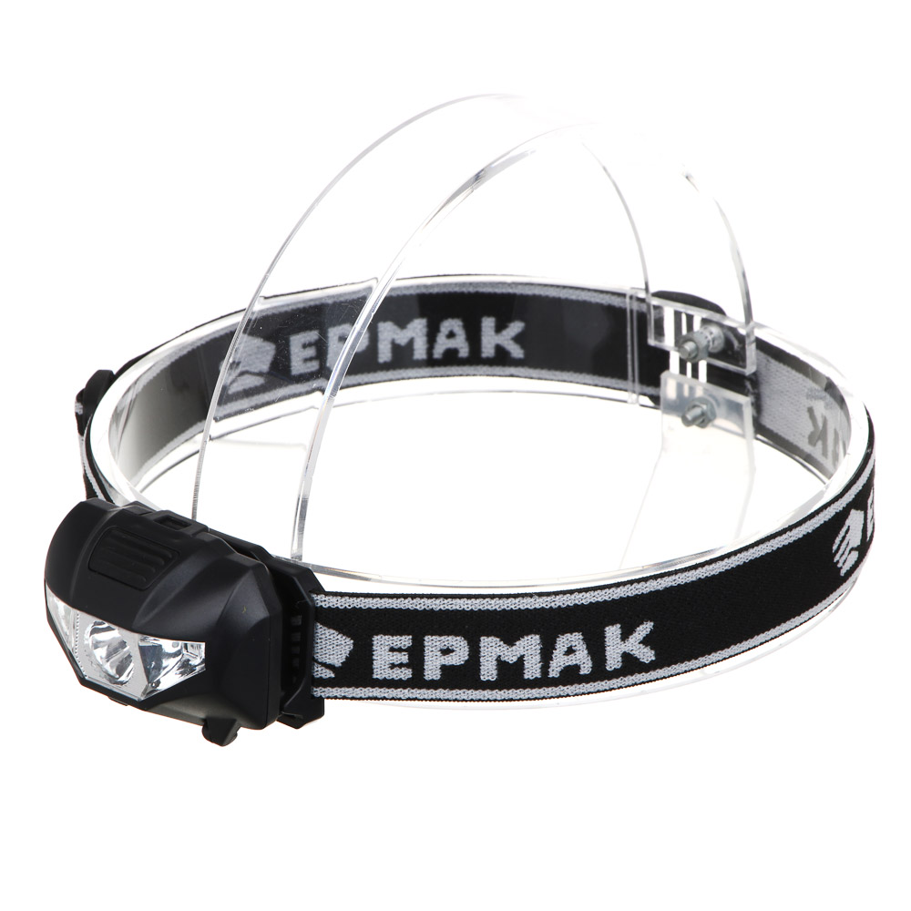 Фонарь налобный тм ЕРМАК, 2 LED+COB, 3 режима, 3хААА, 6х4,6х3,5см, красный свет, арт.№ 221-029