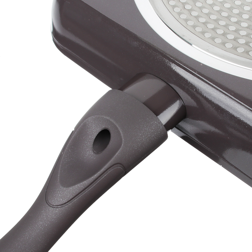 SATOSHI Валькур Сковорода-гриль литая 26х26см, антипригарное покрытие мрамор, индукция, арт.№ 846-479