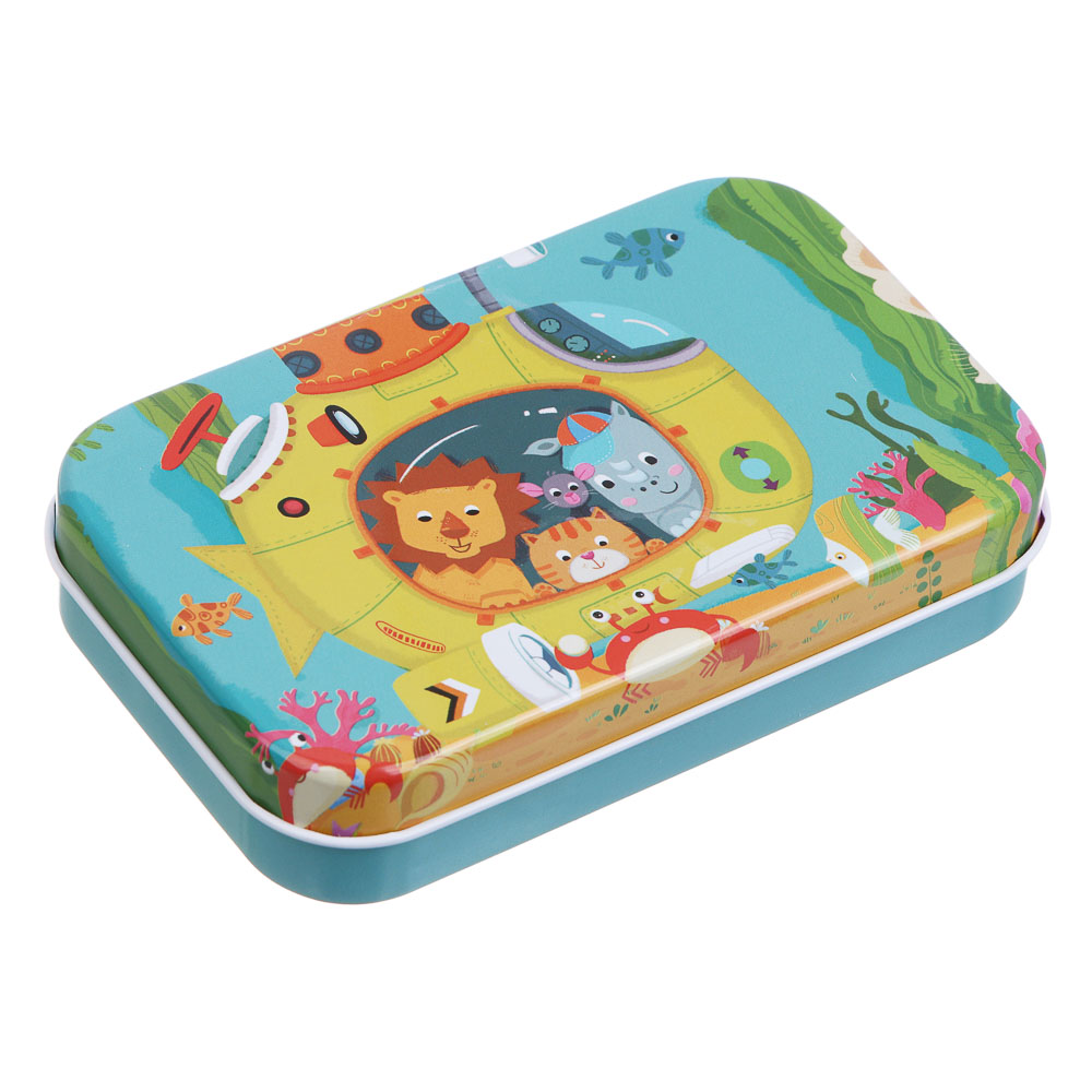 Пазлы в коробочке, 60 элементов, картон, металл, арт.№ 262-553