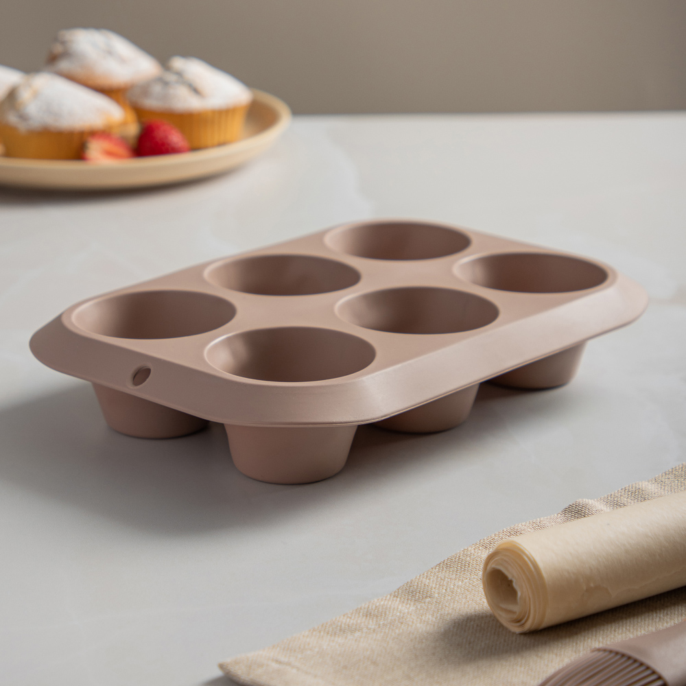 SATOSHI Алион Форма для выпечки 6 ячеек 28,8x19,8х5,3см, силикон, арт.№ 856-109