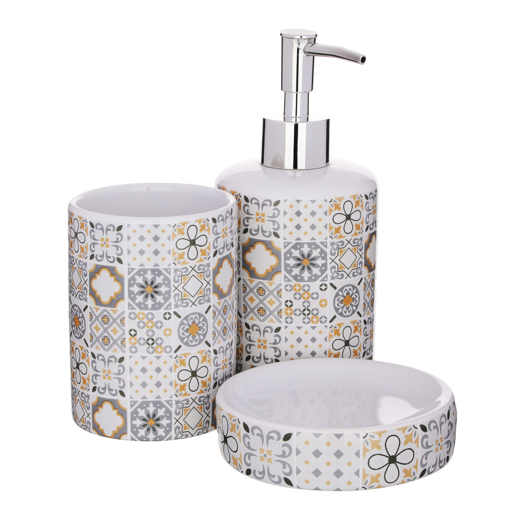 VETTA Набор для ванной "Мозаика", 3 предмета, керамика, 2 дизайна, арт.№ 463-968