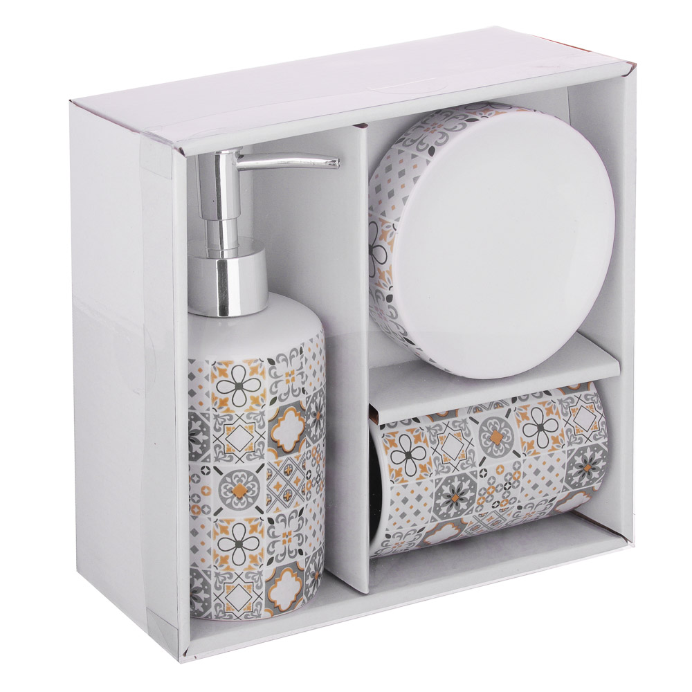 VETTA Набор для ванной "Мозаика", 3 предмета, керамика, 2 дизайна, арт.№ 463-968