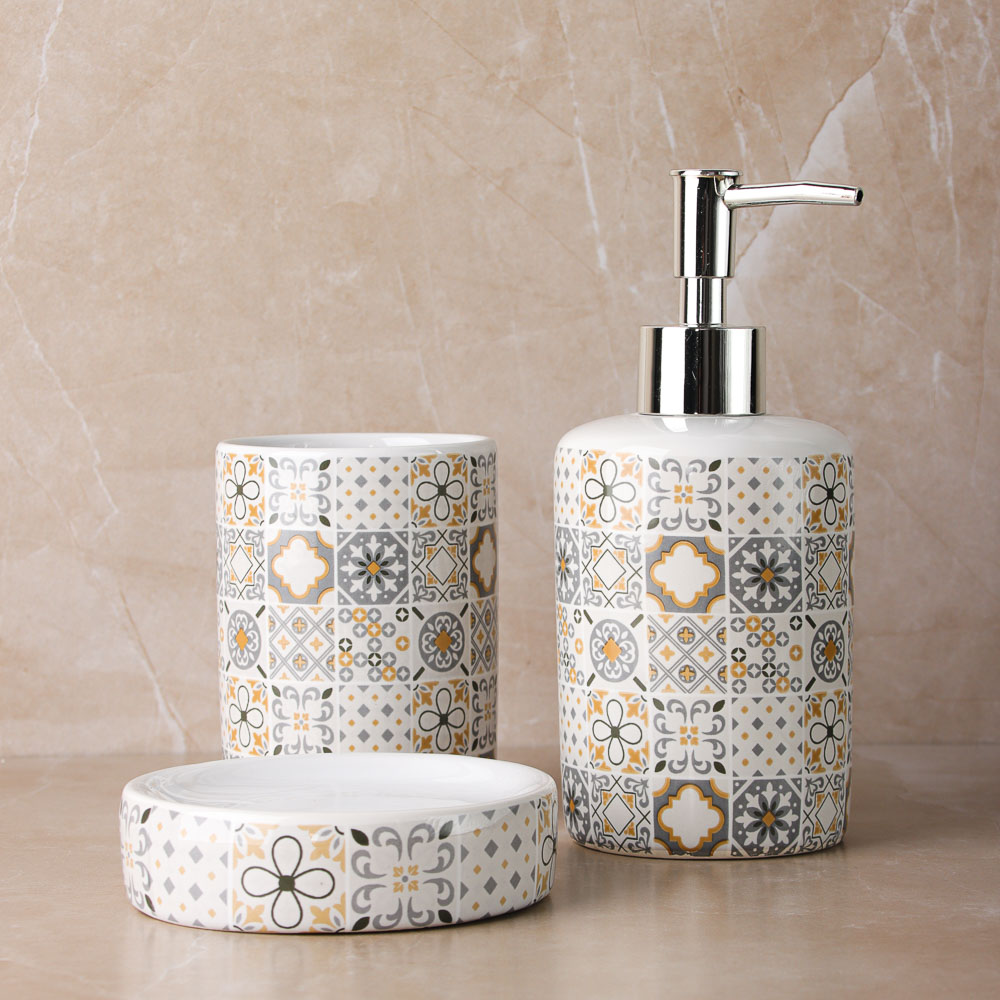 VETTA Набор для ванной "Мозаика", 3 предмета, керамика, 2 дизайна, арт.№ 463-968