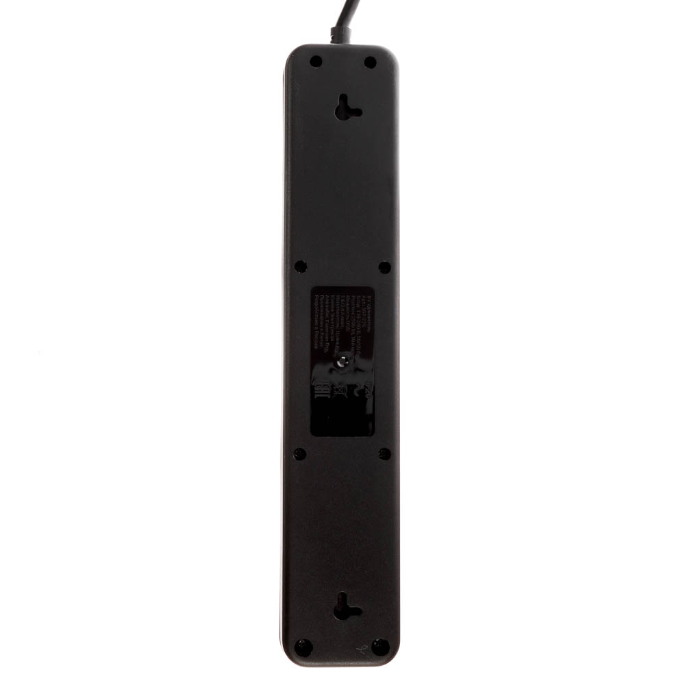 Удлинитель, сетевой фильтр 4 гнезда 3м BY Black, 2*USB, 1*type-C,выкл., 2500Вт, чёрный, арт.№ 907-276