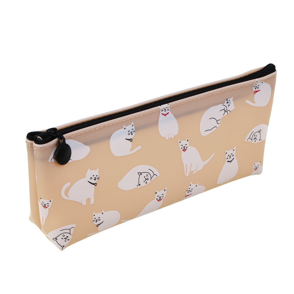 Пенал школьный прямоугольный на молнии, 20х8х3,5 см, 1 отделение, силиконовый ПВХ, 4 дизайна, арт.№ 238-434