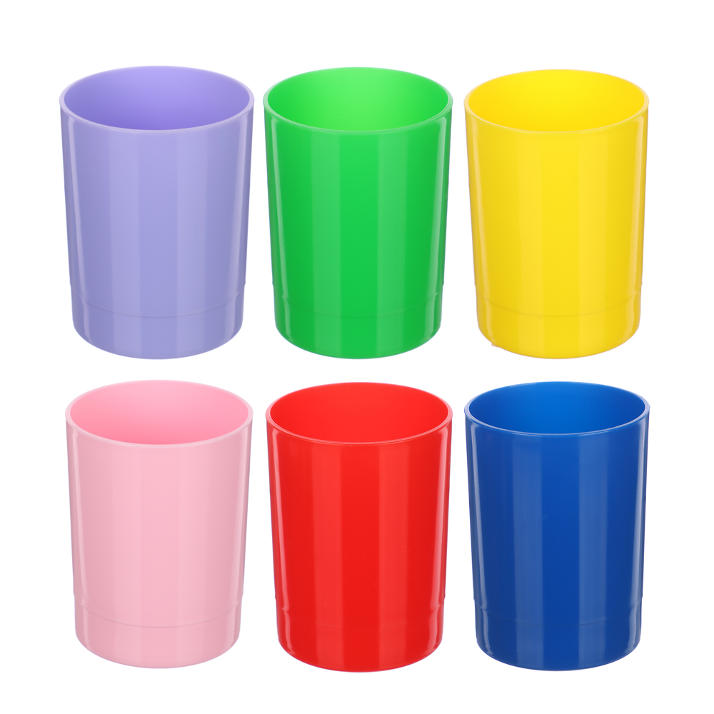 Подставка-стакан для ручек и карандашей, пластик, ассорти 6 цветов, арт.№ 595-019