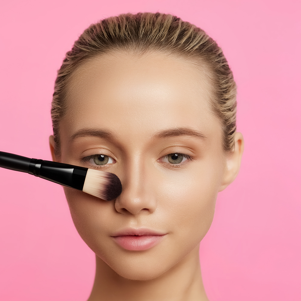 ЮНИLOOK Кисть для нанесения тональной основы/масок, дерево, синтетич.нейлон, 17,5см, черный, 26905-5, арт.№ 357-033