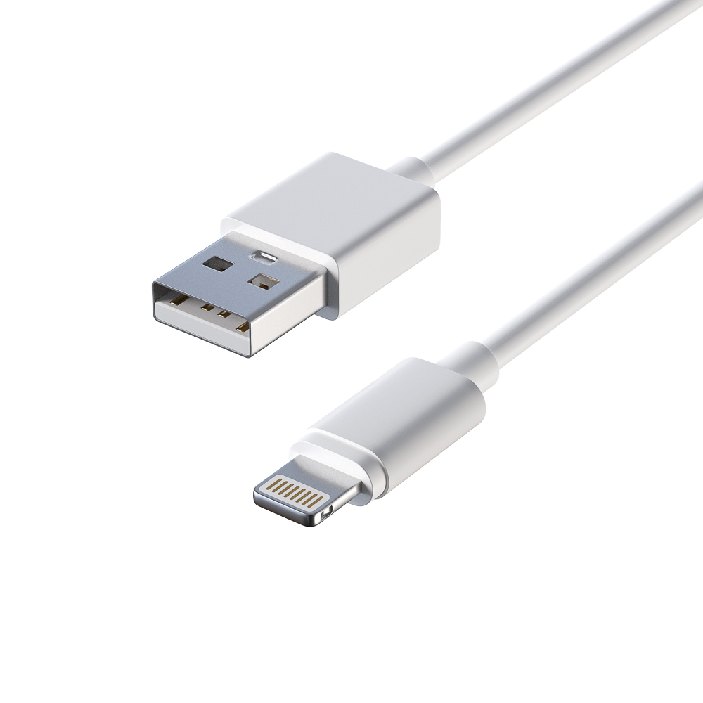 Кабель для зарядки USB(A)-iP FORZA Стандарт, 1м, 1.5А, покрытие TPE, пакет, арт.№ 443-021