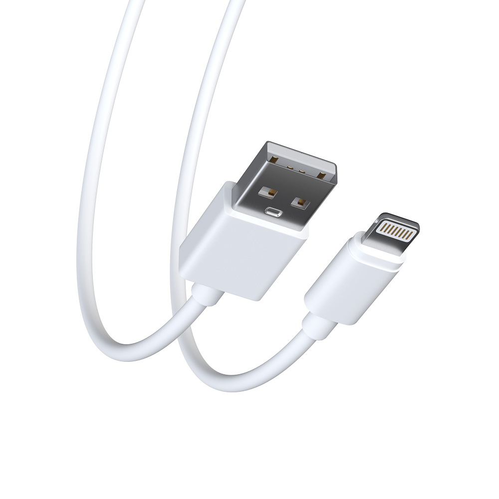 Кабель для зарядки USB(A)-iP FORZA Стандарт, 1м, 1.5А, покрытие TPE, пакет, арт.№ 443-021