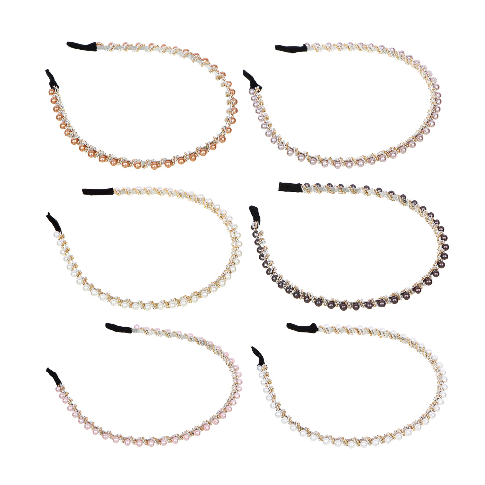 BERIOTTI Ободок "Бисерный узор", 0,5см, пластик, металл, 6 цветов, арт.№ 323-030