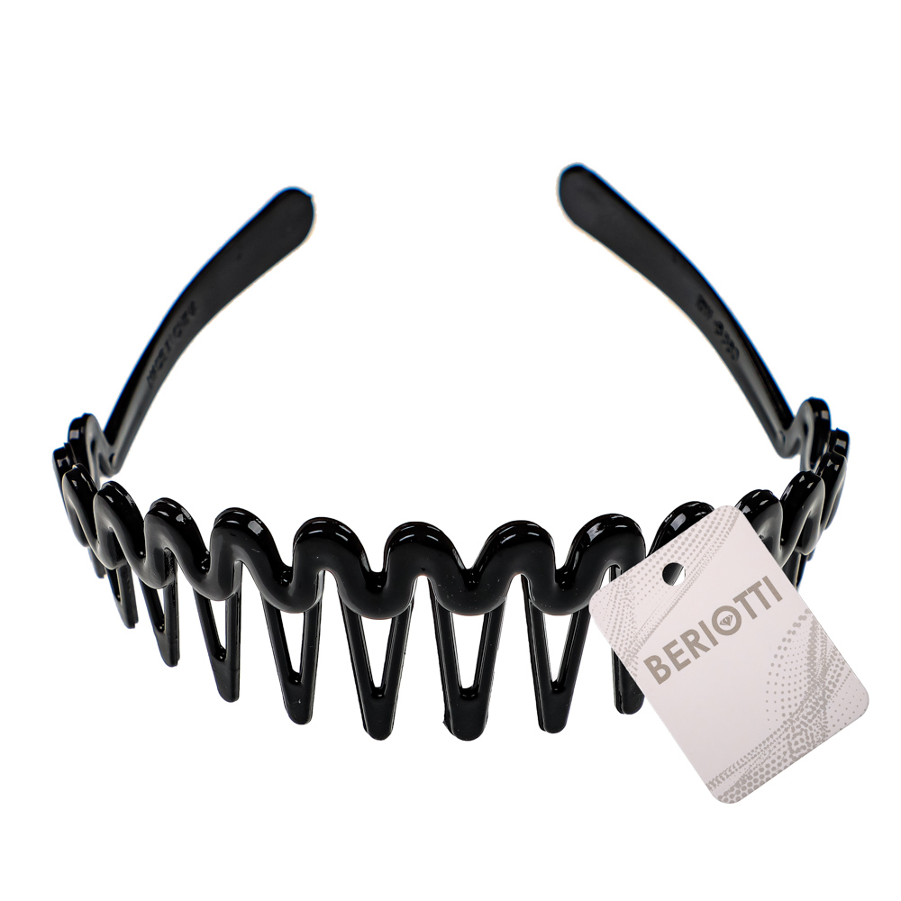 BERIOTTI Ободок для волос, 3,5см, пластик, черный, 3462-7, арт.№ 323-158