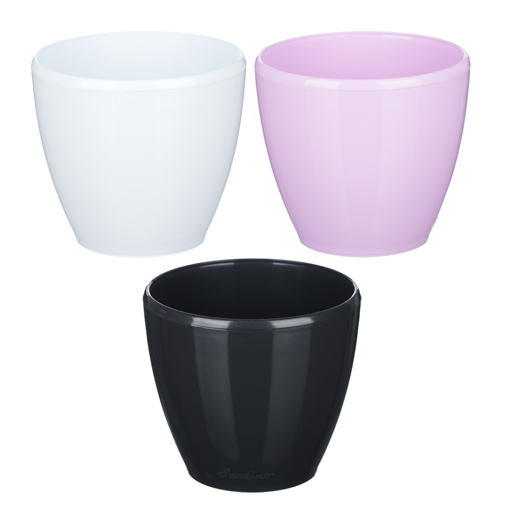 Кашпо ДЕКО ТВИН 1,5л, пластик, автополив, цвет антрацит, белый, лаванда, арт.№ 164-262