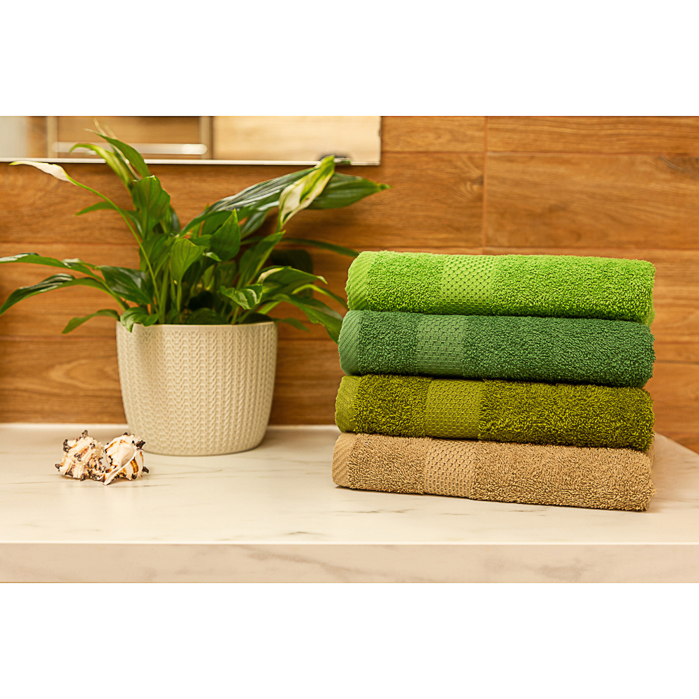 PROVANCE Наоми Полотенце махровое, 100% хлопок, 50х90см, 360гр/м, зелено-коричневый, арт.№ 489-192