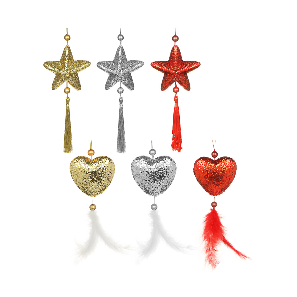 СНОУ БУМ Подвеска с кисточкой, 17см, полиэстер, пластик, 6 дизайнов, арт.№ 376-705