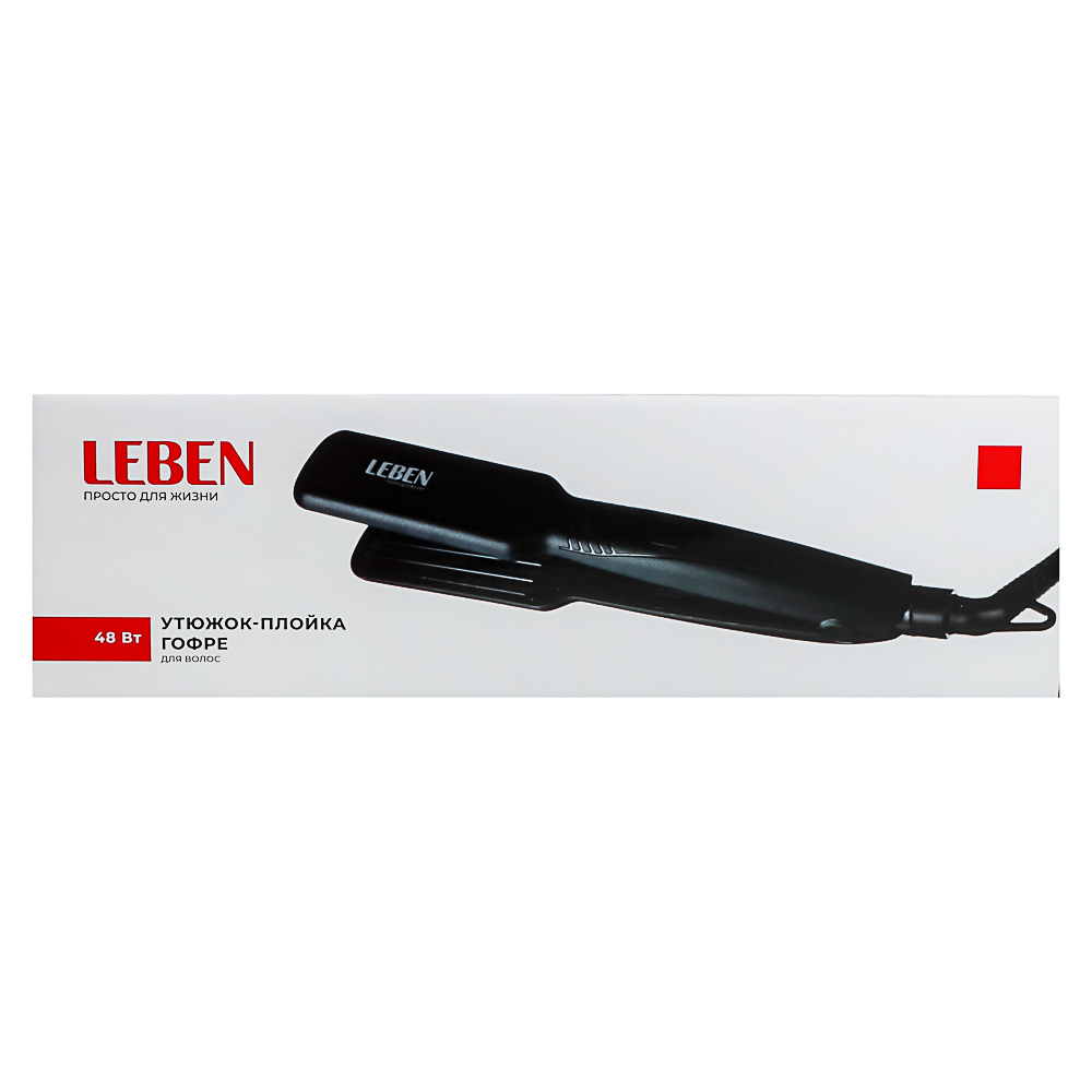LEBEN Утюжок-плойка гофре для волос, керамическое покрытие, арт.№ 259-144