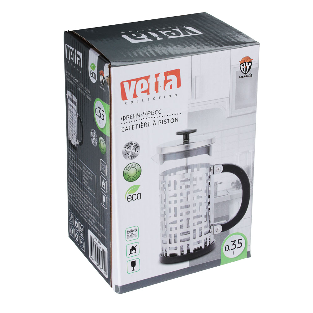 VETTA Делайн Френч-пресс 350мл, жаропрочное стекло, нерж.сталь, арт.№ 850-189